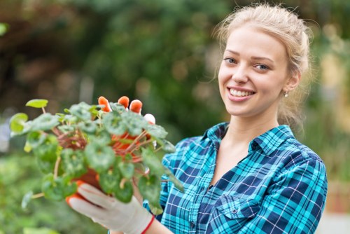 Team member assessing a lawn at the start of a complaint record